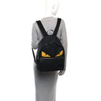 Nylon Vitello Elite Monster Eyes Rounded Backpack Black Yellow