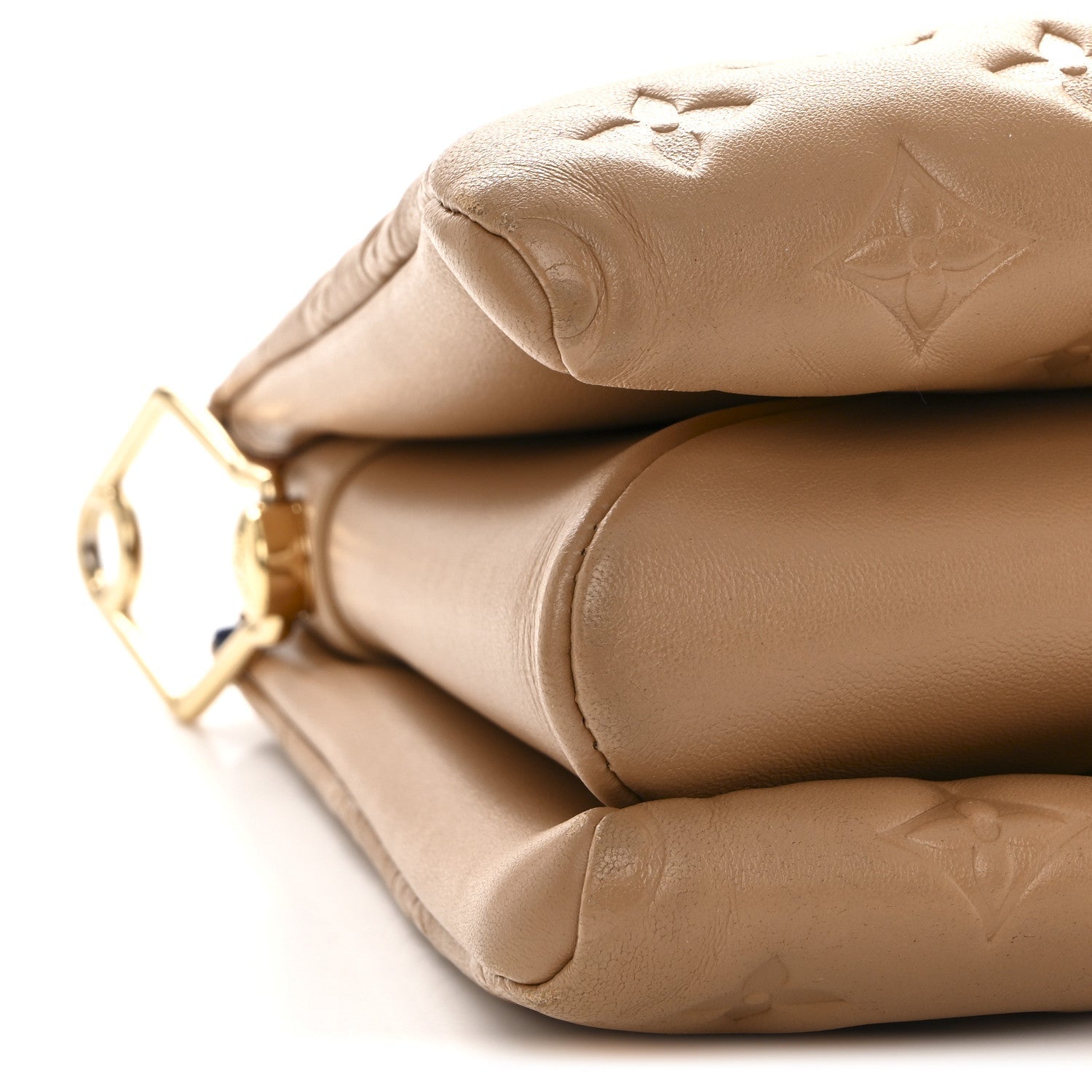 Lambskin Embossed Monogram Coussin PM Camel