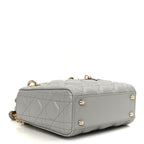 Lambskin Cannage Mini Lady Dior Gray Opaline