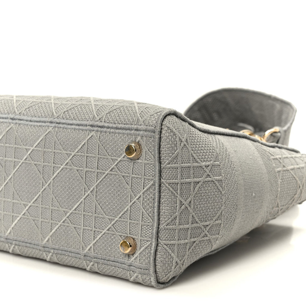 Canvas Embroidered Cannage Medium Lady D-Lite Gray