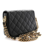Caviar Quilted Mini CC You Flap Black