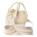 Grained Calfskin Micro Bale Bag Whisper White