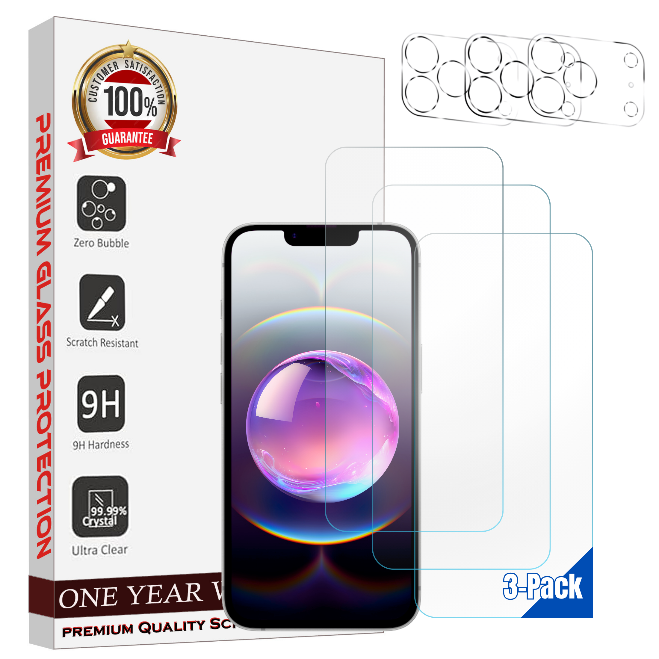 Entronix Clear Screen Protector & Camera Lens Protector Compatible with iPhone 17 Pro Max - 6-Piece Combo