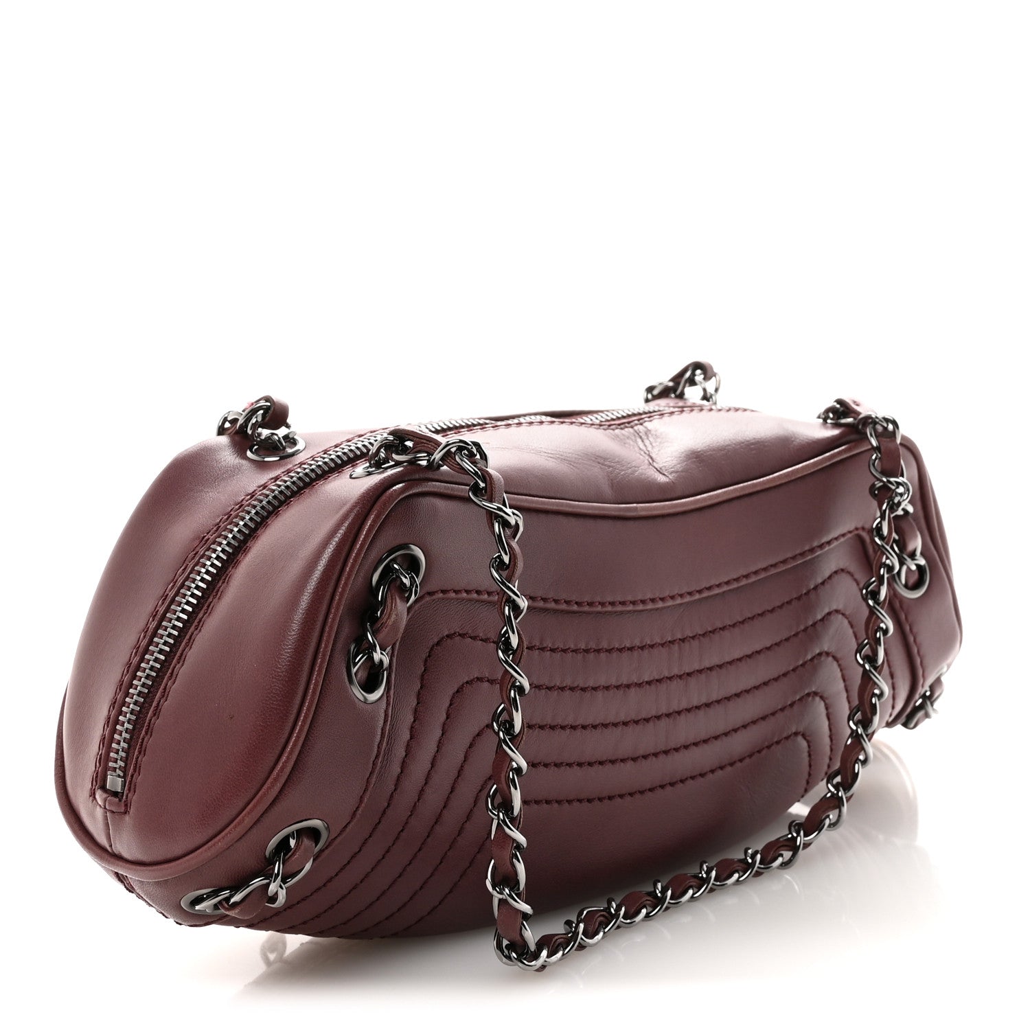 Lambskin Lax Small Tassel Shoulder Bag Dark Purple
