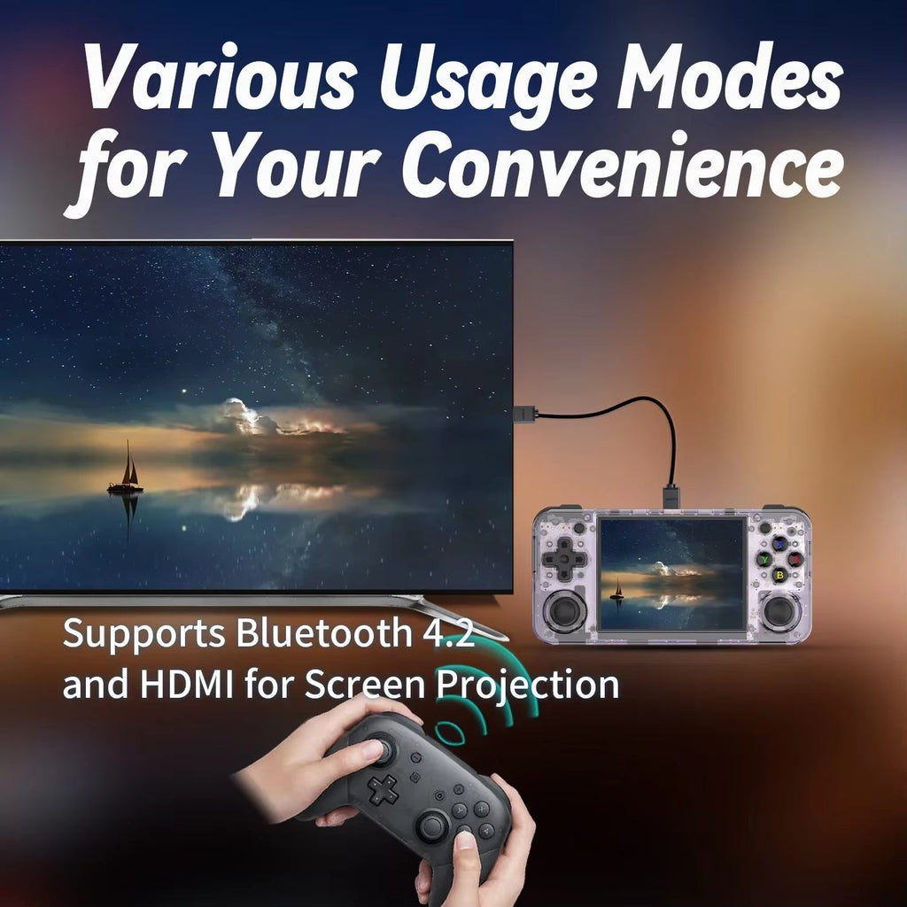 Handheld Game Console with 3.5'' IPS Screen, HDMI Output, and Linux System - Retro Video Game Simulator for Kids