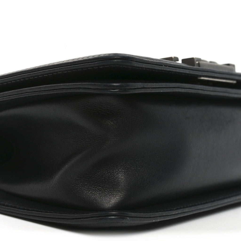 Lambskin Quilted Small Boy Flap Black
