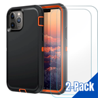 Entronix Bundle Compatible with iPhone 13 Pro - Heavy Duty Case & 2 Clear Screen Protectors