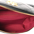 Lambskin Pearl Quilted CC Belt Bag Black