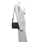 Calfskin Intrecciato Small Camera Bag Navy