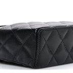 Caviar Quilted Top Handle Slim Vanity With Chain Black