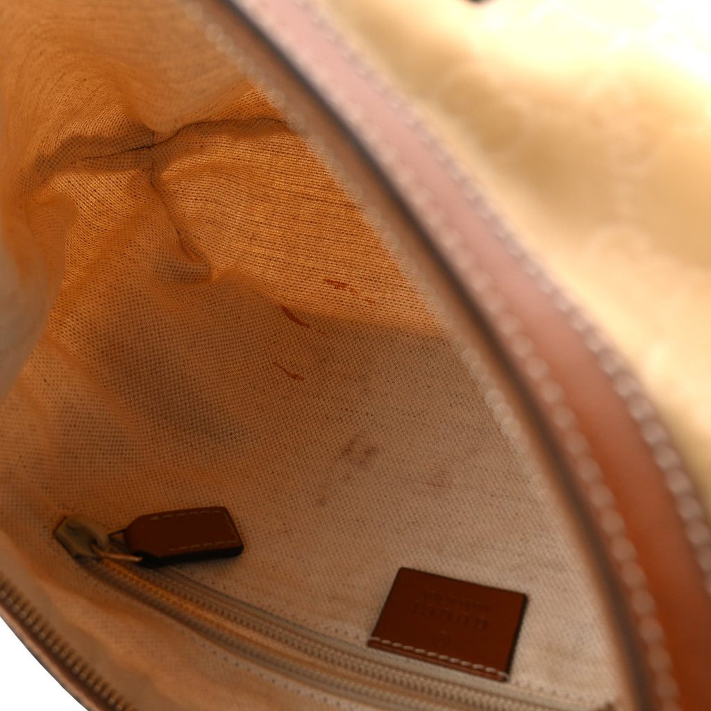 Nylon Monogram Web Medium Half Moon Hobo  Beige