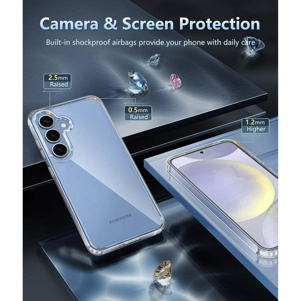 Entronix Case Compatible with Galaxy S25 FE - [Hard Back] Clear Cover