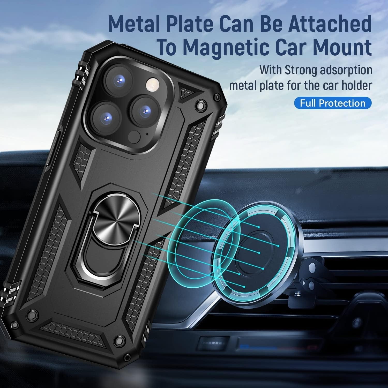 Entronix Bundle Compatible with iPhone 16 Pro - Guard Gripstand Case & 2 Clear Screen Protectors
