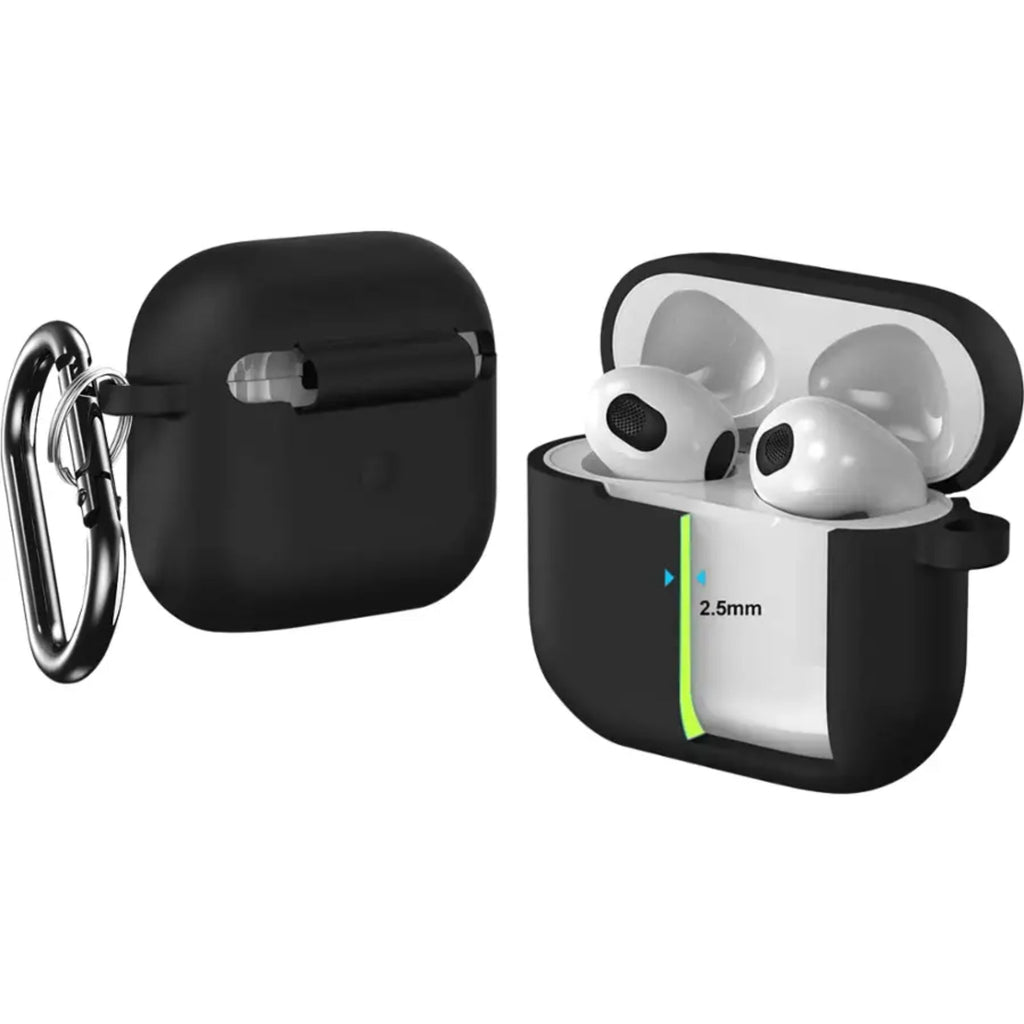 SAHARA - Venture Series Silicone Combo Kit Case for Apple AirPods (3rd Generation) - Black