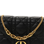 Supple Calfskin Caro Pouch with Chain Black