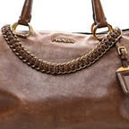 Soft Calf Shopping Tote Brown