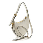 Soft Calfskin Small Arque Shoulder Bag White