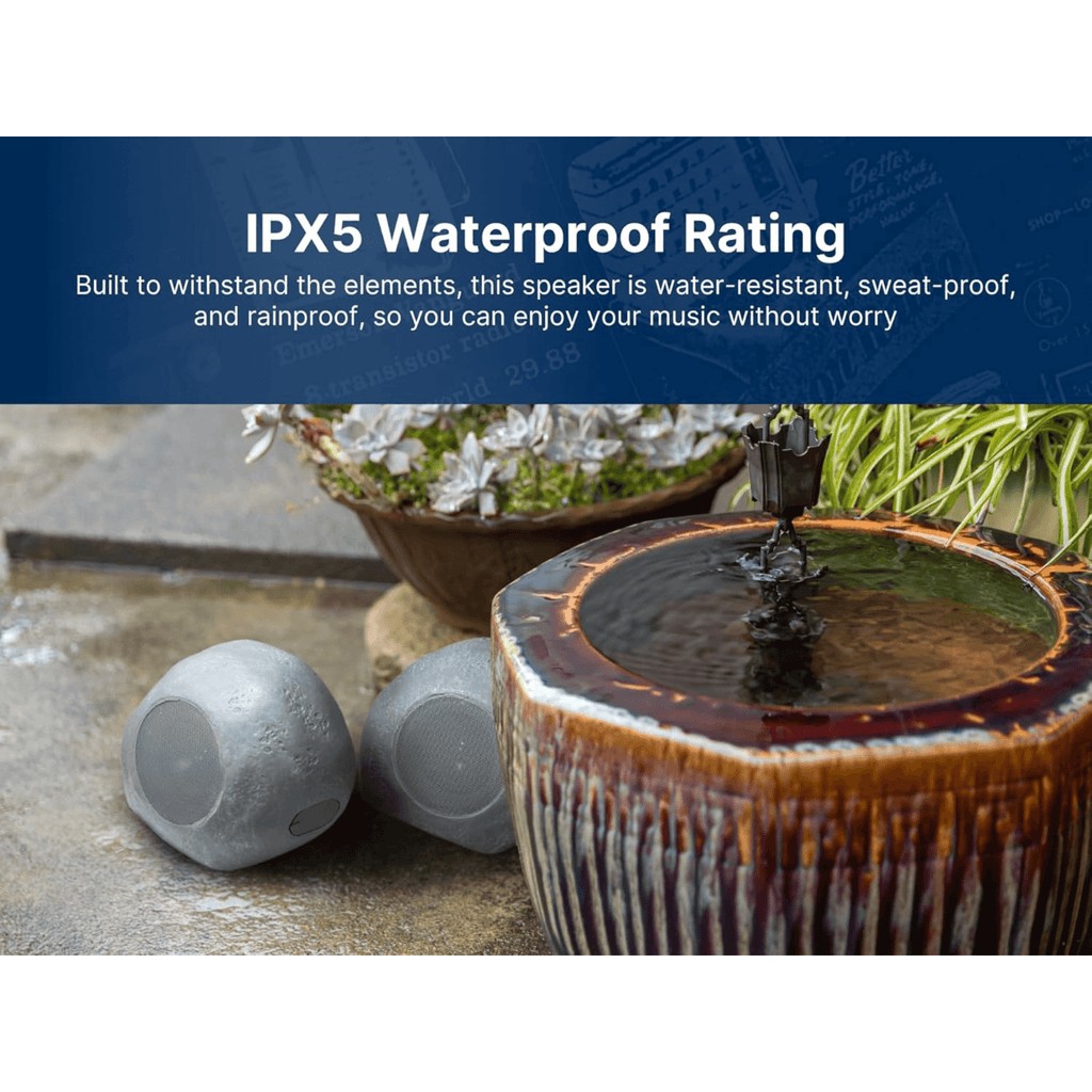 1-Pair Mini Pebbles Duo Bluetooth Speakers with TWS