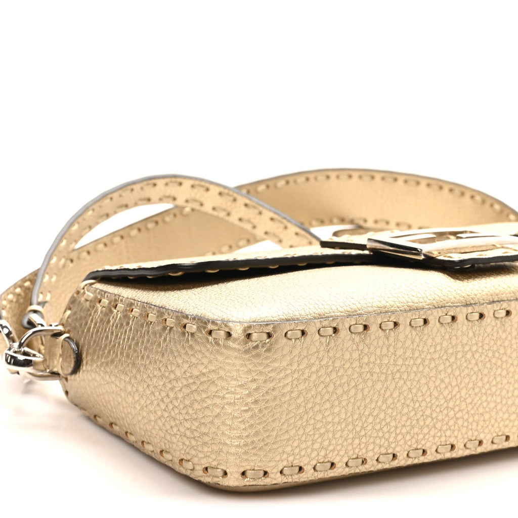 Cuoio Roma Sellerissima Nappa Sintetica Tape Stitch Baguette Platino