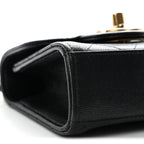 Lambskin Quilted Chic Pearls Flap Black