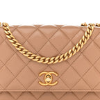 Calfskin Quilted Perfect Fit Wallet On Chain WOC Beige