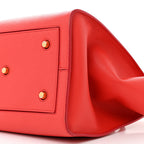 Crisped Calfskin Small Tie Knot Tote Vermillion