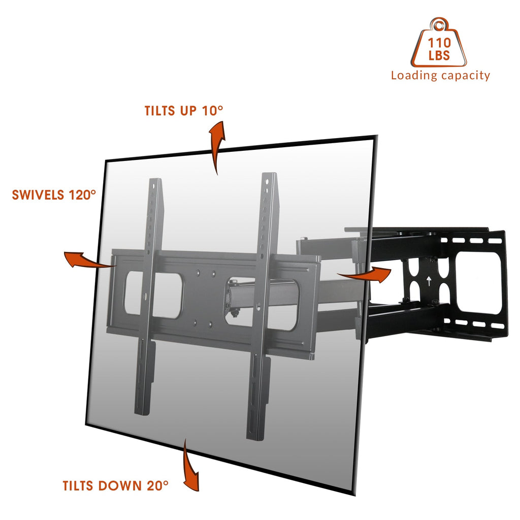 Full Motion Double Articulating Wall Mount for 32 to 70 Inch Screens