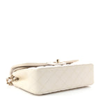 Caviar Quilted Small Double Flap White