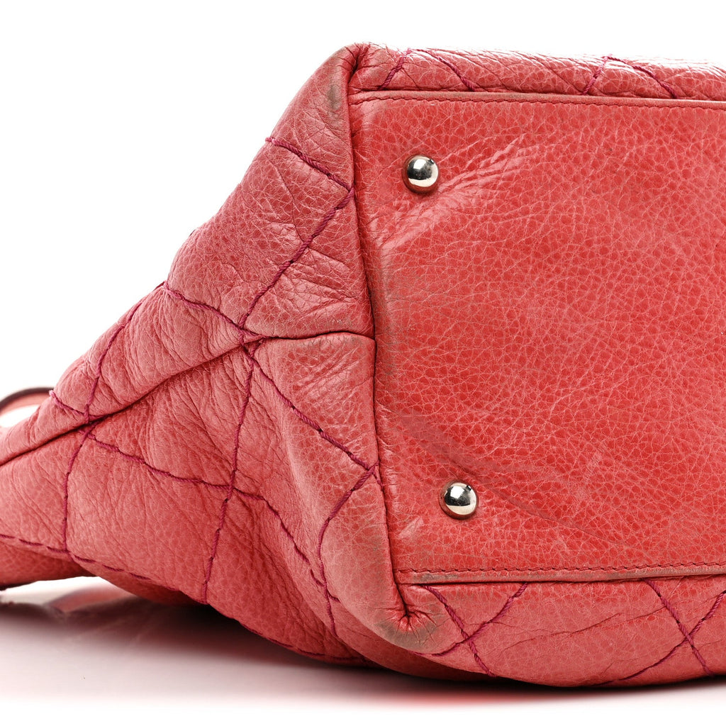 Glazed Calfskin Large On The Road Tote Pink