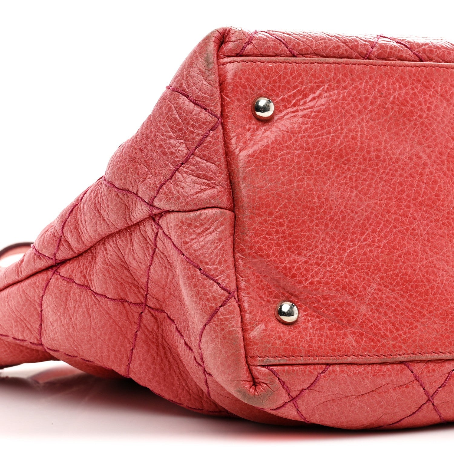 Glazed Calfskin Large On The Road Tote Pink