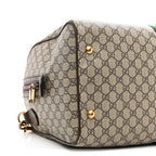 GG Supreme Monogram Textured Dollar Calfskin Web Medium Ophidia Carry-On Duffle Bag Beige Ebony New Acero