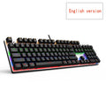Edition Mechanical Keyboard 104 keys Blue Switch Gaming Keyboards for Tablet Desktop Russian sticker -104 backlit black US-blue switch