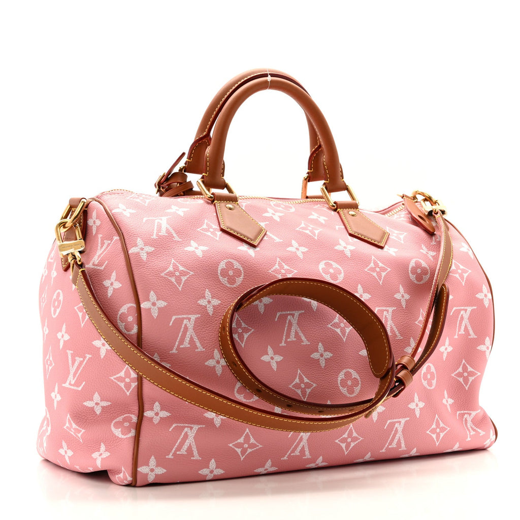 Calfskin Monogram Speedy P9 Bandouliere 40 Pink Sakura