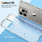 Entronix Case Compatible with iPhone 16 Pro - [Hard Back] Glitter Clear