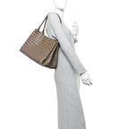 Nappa Intrecciato Large Andiamo Parachute Shoulder Bag Pinecone