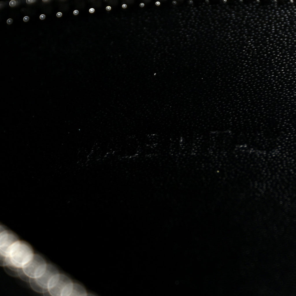 Shiny Calfskin Logo Crocodile Embossed XXS Everyday Tote  Black