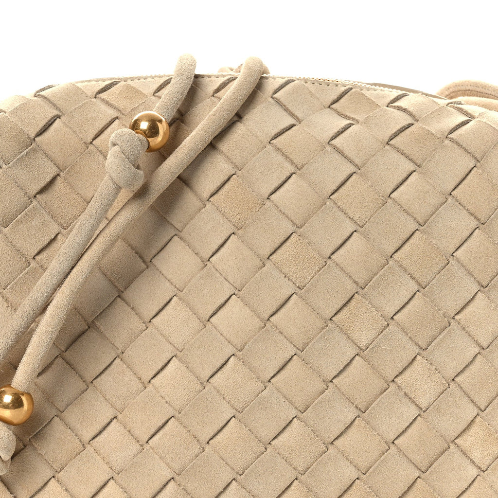 Suede Intrecciato Small Loop Camera Bag Sand