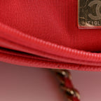 Caviar Quilted Wallet on Chain WOC Red