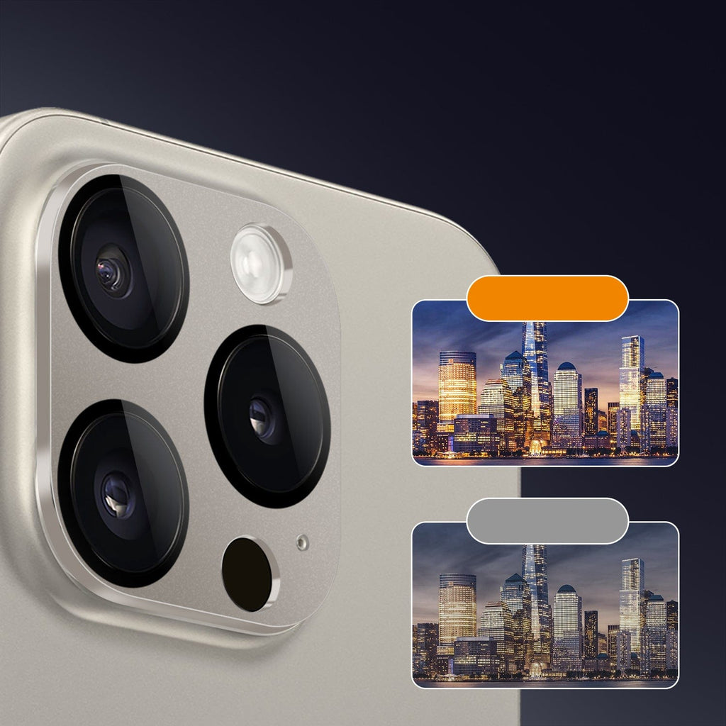 SAHARA - ZeroDamage HD Ultra-Clear Glass Camera Lens Protector (2-Pack) - iPhone 15 Pro and Pro Max