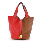 Taurillon Clemence Picotin Lock Picotin 18 PM Rouge De Coeur Gold