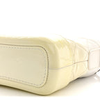 Patent Goatskin Quilted Small Gabrielle Hobo White