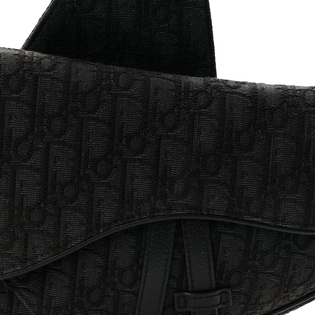 Oblique Mens Saddle Bag Black Blue
