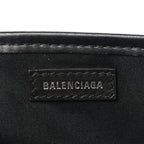 Cotton Canvas Calfskin Logo Print Navy Cabas XS Black White