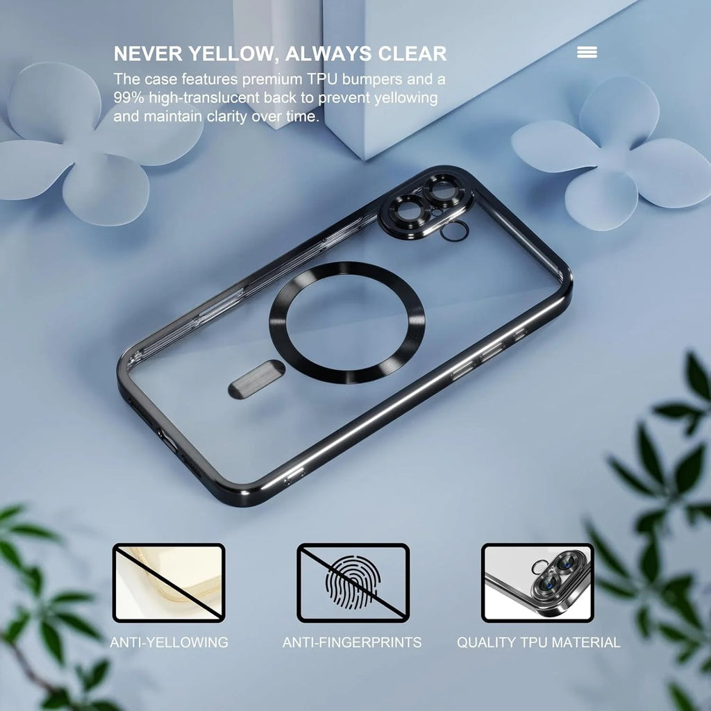 Entronix Bundle Compatible with iPhone 16 Plus - [Magnetic] Luxury Glossy Case & 2 Clear Screen Protectors