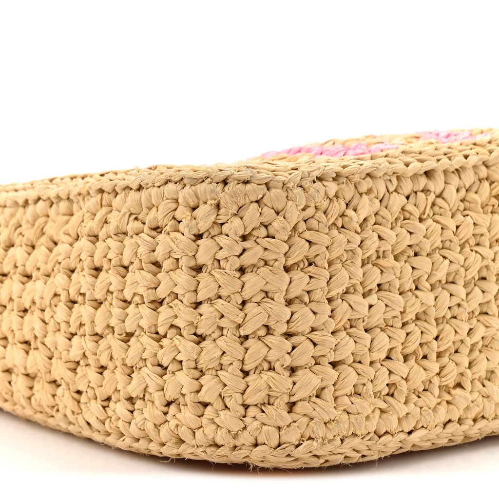Yarn Raffia Effect Crochet Striped Re-Edition 2005 Shoulder Bag Naturale Petalo