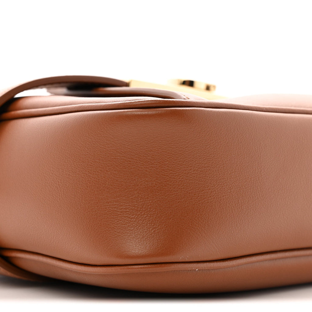 Calfskin Gancio Small Archive Camera Case Natural Brown