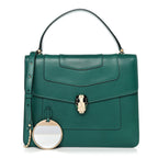Calfskin Large Serpenti Forever Top Handle Emerald Green