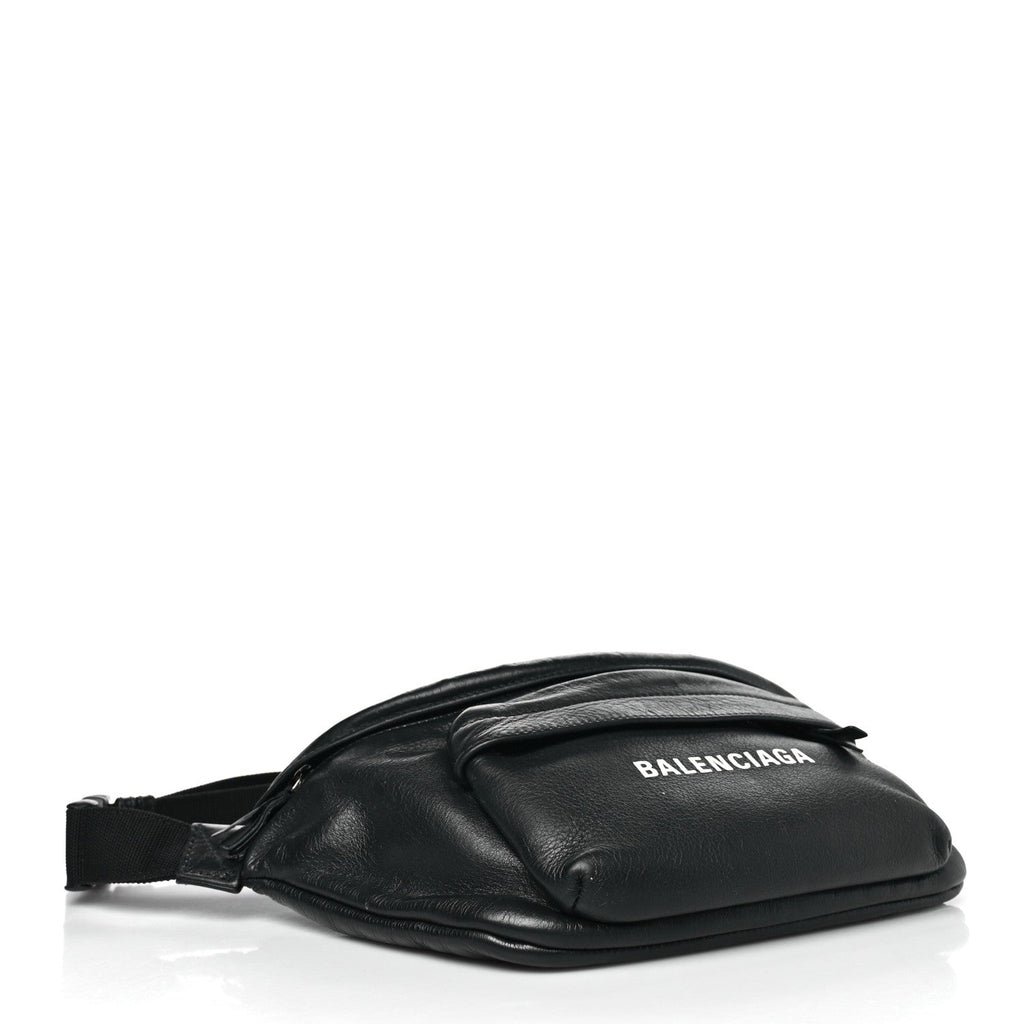 Smooth Calfskin Logo Large Everyday Beltpack Black White