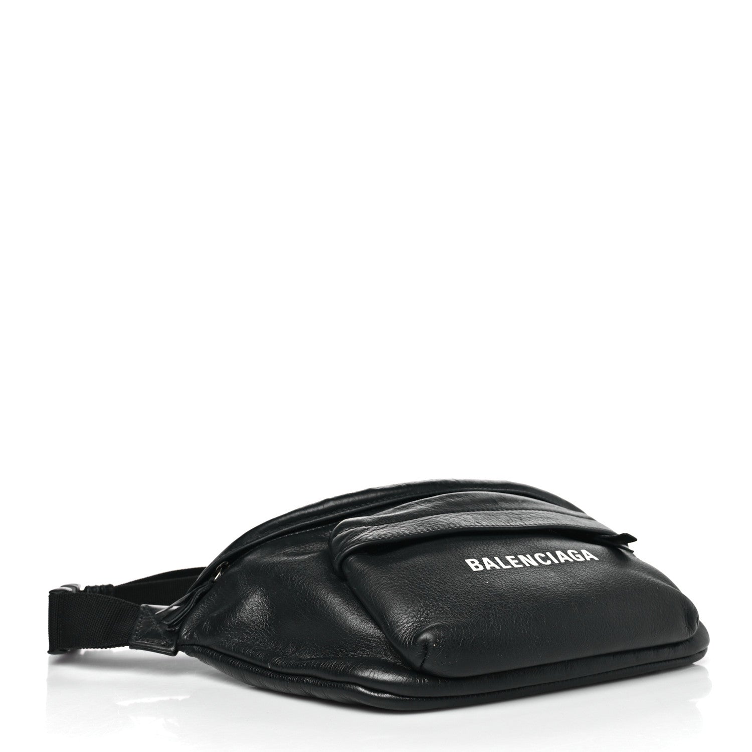 Smooth Calfskin Logo Large Everyday Beltpack Black White