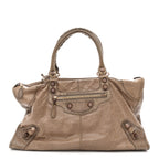 Agneau Giant 12 Rose Gold Hardware Work Gris Poivre